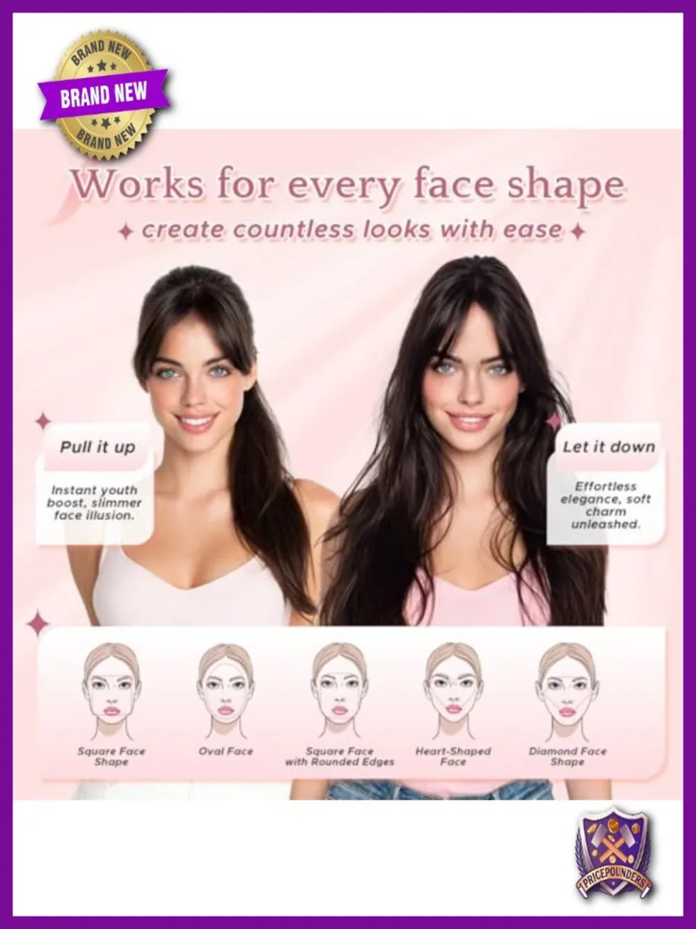 Real Human Hair Toppers with Bangs 3D Clips Lightweight Hairpieces for Women